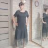 Стильное платье с плиссированным низом и сеточкой