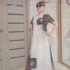 Стильное летнее платье в пол с геометрическим рисунком Salkim