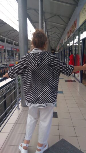 Штапельная блуза в мелкий горошек.ДРМ